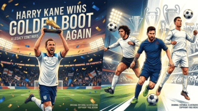 Harry Kane celebrates winning the Golden Boot with Bayern Munich