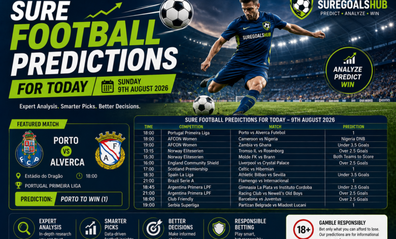 Sure Football Prediction for Today Sunday 9th August 2026