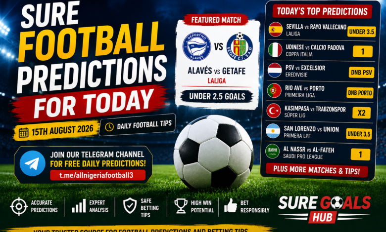 Sure Football Prediction for Today Saturday 15th August 2026